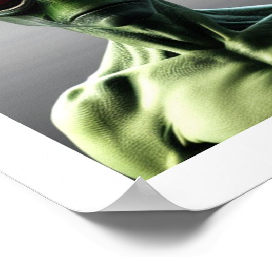 Big Eyes Green Alien Poster (Hoek)