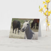 Big Eyes  Little Grey Pony Herd Blank Kaart (Gele Bloem)