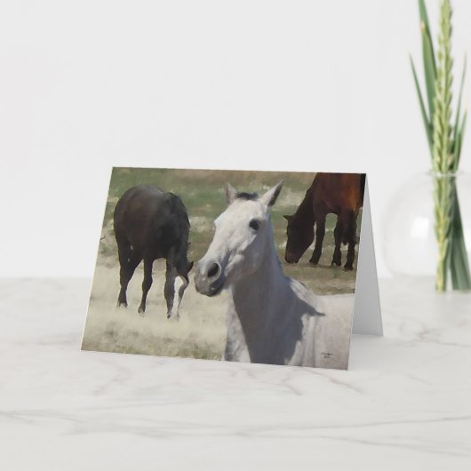 Big Eyes  Little Grey Pony Herd Blank Kaart (Voorkant)