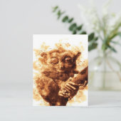 Big Eyes Monkey Coffee Art_633c3e6ae98b6de43e0a6dc Kaart (Staand voorkant)