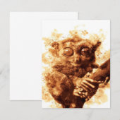Big Eyes Monkey Coffee Art_633c3e6ae98b6de43e0a6dc Kaart (Voorkant / Achterkant)