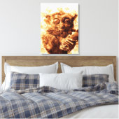 Big Eyes Monkey Coffee Art| Funny Monkey  Design Canvas Afdruk (Insitu (Slaapkamer))