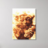 Big Eyes Monkey Coffee Art| Funny Monkey  Design Canvas Afdruk (Voorkant)