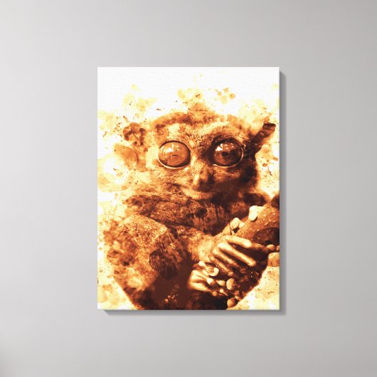 Big Eyes Monkey Coffee Art| Funny Monkey  Design Canvas Afdruk (Voorkant)