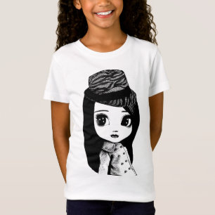 Big Eyes schattig meisje Fedora pet Originele kuns T-shirt