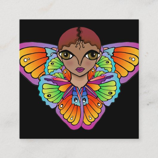 Big Eyes Sticker Vierkante Visitekaartje (Voorkant)