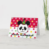 Big Face Panda Cartoon Birthday Kaart (Voorkant)