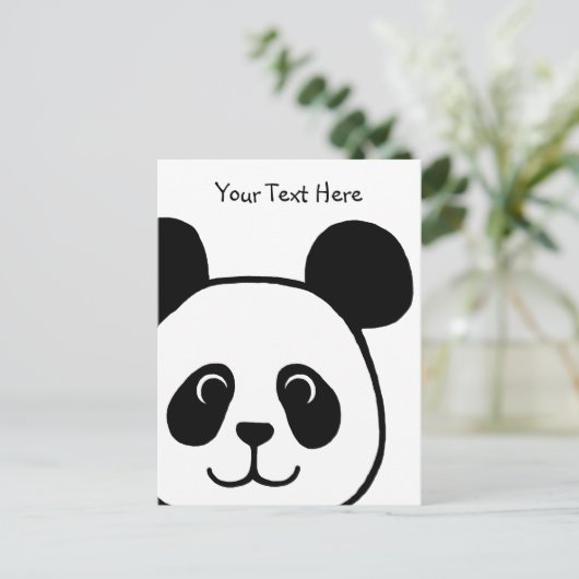 Big Face Panda Cartoon Briefkaart (Staand voorkant)