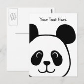 Big Face Panda Cartoon Briefkaart (Voorkant / Achterkant)