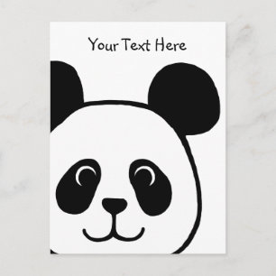 Big Face Panda Cartoon Briefkaart