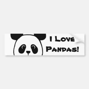 Big Face Panda Cartoon Bumpersticker