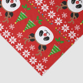 Big Face Panda Cartoon kerstAntlers Tissuepapier (Detail)