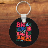 Big Fan Of Human Rights Boho Floral Sleutelhanger (Voorkant)