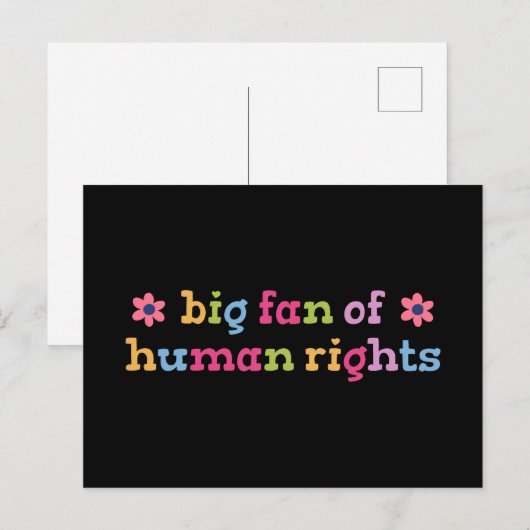 Big fan of human rights briefkaart (Voorkant / Achterkant)