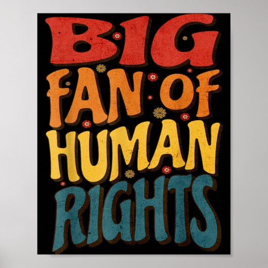 Big Fan Of Human Rights Retro Style For Womens  Poster (Voorkant)