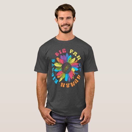 Big Fan Of Human Rights Sunflower T-shirt (Voorkant volledig)