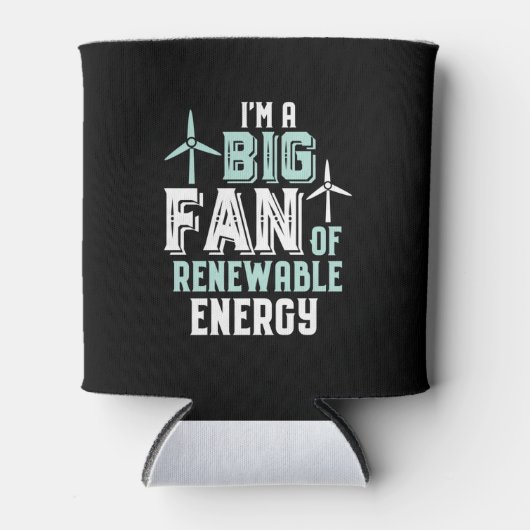 Big Fan of Renewable Energy Funny Wind Power Puns Blikjeskoeler (Voorkant)