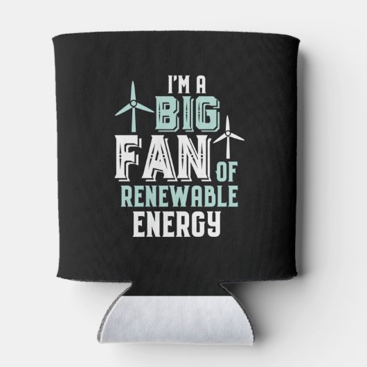 Big Fan of Renewable Energy Funny Wind Power Puns Blikjeskoeler (Achterkant)