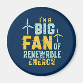 Big Fan of Renewable Energy Funny Wind Power Puns Magneet (Voorkant)