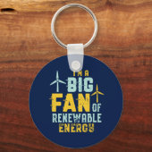 Big Fan of Renewable Energy Funny Wind Power Puns Sleutelhanger (Voorkant)