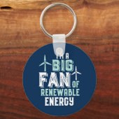 Big Fan of Renewable Energy Funny Wind Power Puns Sleutelhanger (Voorkant)