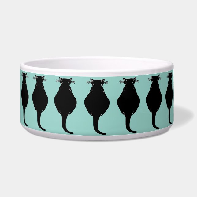 Big Fat Black Cat Voerbakje (Voorkant)