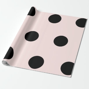Big Fat Black Polka doet het patroon op roze bruil Cadeaupapier