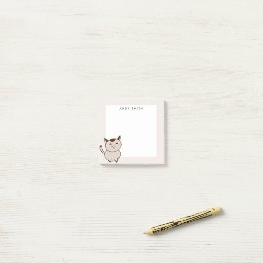 Big Fat Brown Cat gepersonaliseerd Post-it® Notes (Op bureau)