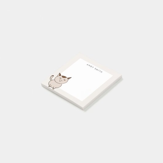 Big Fat Brown Cat gepersonaliseerd Post-it® Notes (Schuin)