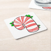 Big Fat Candy Cane Kartonnen Onderzetters (Schuin)