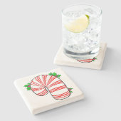 Big Fat Candy Cane Stenen Onderzetter (Zijkant)