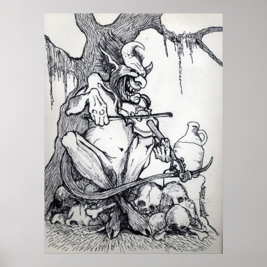 "BIG FAT DEVIL FIDDLIN" POSTER (Voorkant)