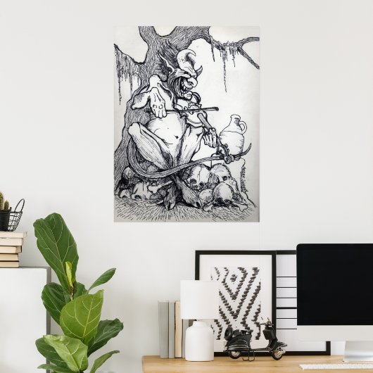 "BIG FAT DEVIL FIDDLIN" POSTER (Thuiskantoor)