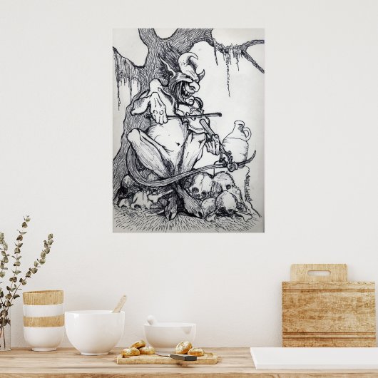 "BIG FAT DEVIL FIDDLIN" POSTER (Keuken)