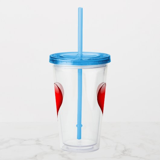 Big Fat Glossy Heart Shape Acryl Drinkbeker (Rechts)