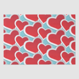 Big Fat Hearts in een herhalingspatroon Tissuepapier