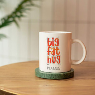 Big Fat Hug Denken aan u Waterverf Lettering Koffiemok