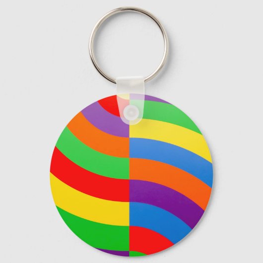 BIG FAT RAINBOW STRIPES CIRCLL SLEUTELHANGER (Voorkant)