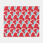 Big Fat Red Hearts in een herstellend patroon Fleece Deken (Voorkant (Horizontaal))