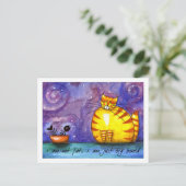 Big Fat Yellow Cat - Briefkaart (Staand voorkant)
