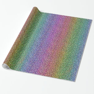Big Faux Glitter bespaart de kleine regenboogkleur Cadeaupapier
