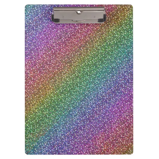 Big Faux Glitter Sparkles Shiny Rainbow Klembord (Voorkant)