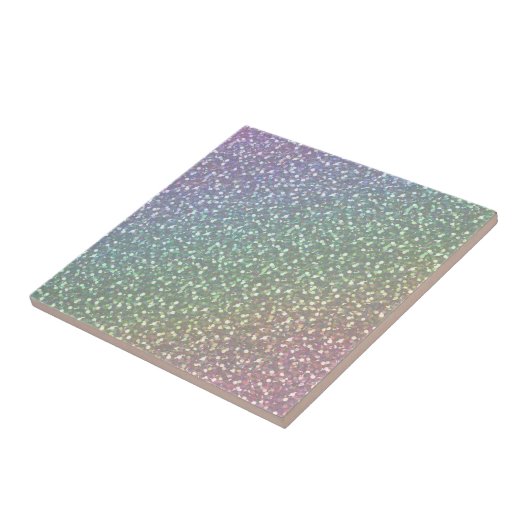 Big Faux Glitter Sparkles Shiny Rainbow Pearl Tegeltje (Zijkant)
