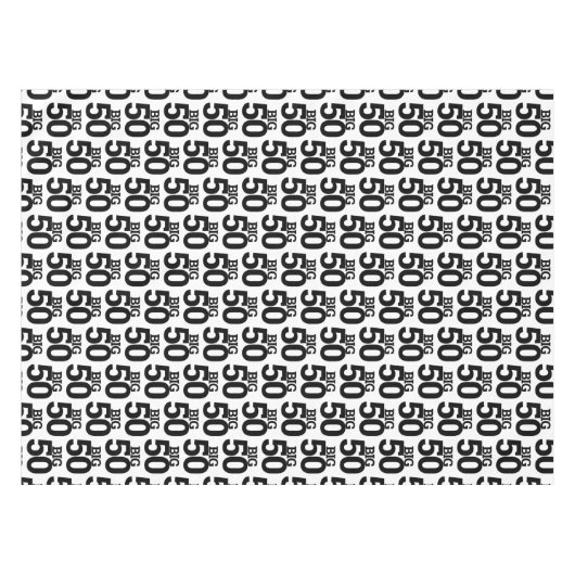 Big Fifty in grote letters BIG 50 50ste verjaardag Tafelkleed (Voorkant (Horizontaal))