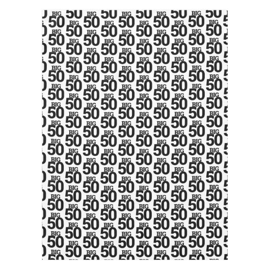 Big Fifty in grote letters BIG 50 50ste verjaardag Tafelkleed (Voorkant)