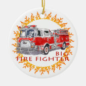 Big Firetruck Firefighter ornament (Voorkant)
