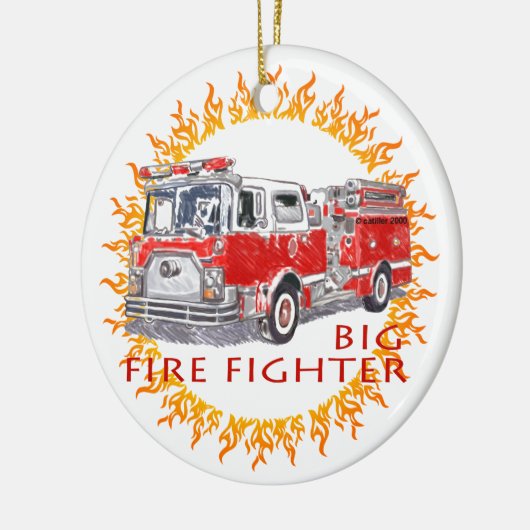Big Firetruck Firefighter ornament (Links)