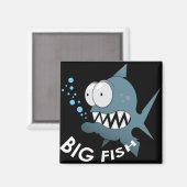 Big Fish - 2-inch Square Magnet (Voorkant / Achterkant)
