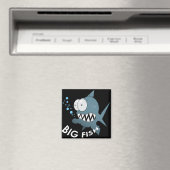 Big Fish - 2-inch Square Magnet (Insitu (Vaatwasser))
