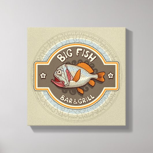 Big Fish Bar en grill Poster Canvas Afdruk (Voorkant)